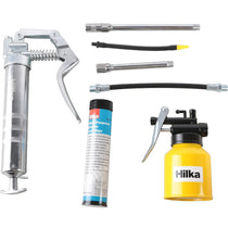 Hilka Tools Mini Grease Gun And Oil Can Set Silver