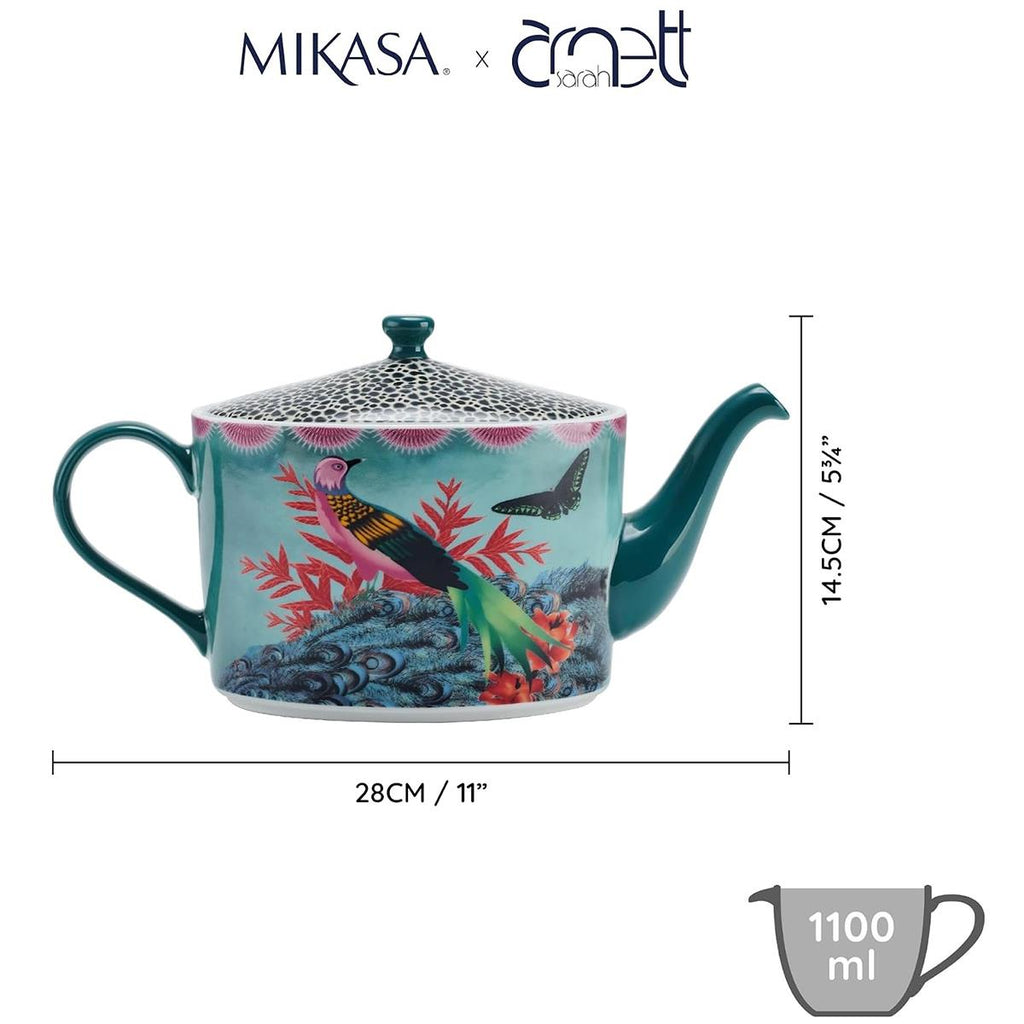 Mikasa x Sarah Arnett Porcelain Teapot 1100ml Blue