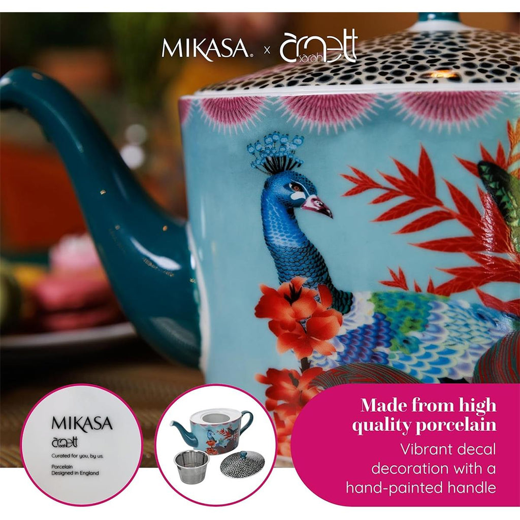 Mikasa x Sarah Arnett Porcelain Teapot 1100ml Blue