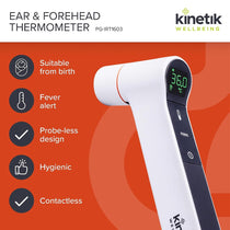 Kinetik Wellbeing Digital Ear Thermometer And Forehead Temperature Thermometer With Infra-Red Technology White
