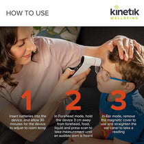 Kinetik Wellbeing Digital Ear Thermometer And Forehead Temperature Thermometer With Infra-Red Technology White
