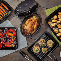 Judge Ovenware Enamel Baking Tray Granite 38 x 30 x 2cm Black