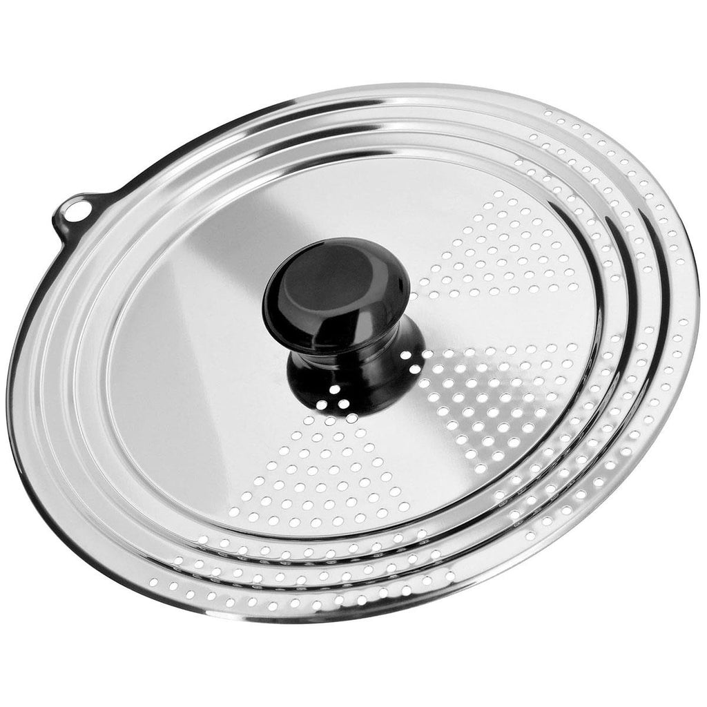 Judge Universal Draining Saucepan Lid Stainless Steel Fits 16cm 18cm 20cm And 22cm Saucepans Silver