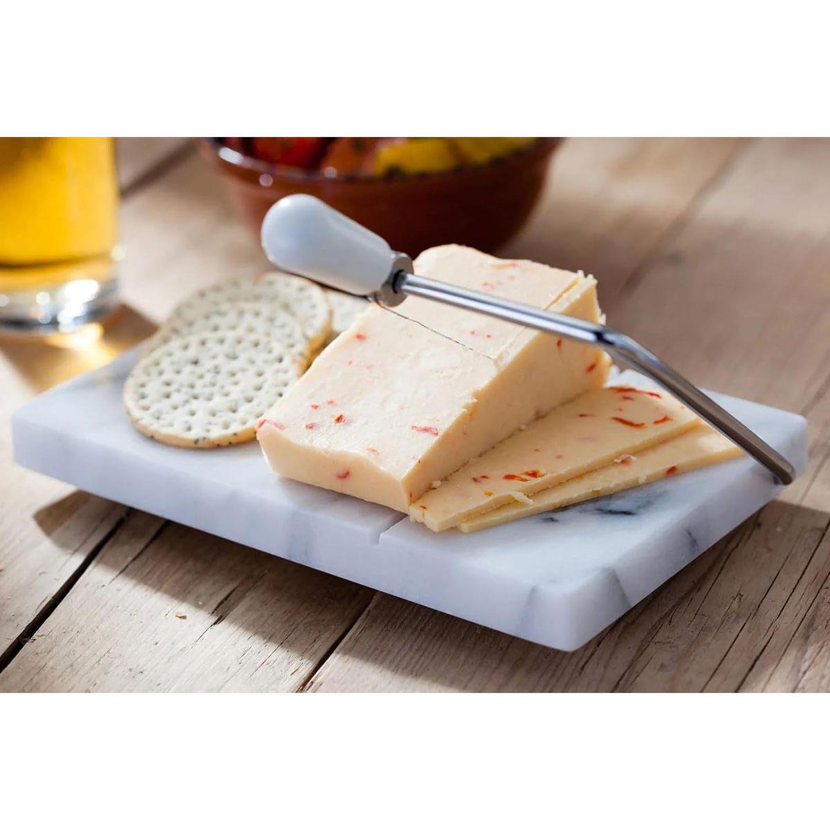 Judge Marble Cheese Board And Cutter 21cm x 20cm White