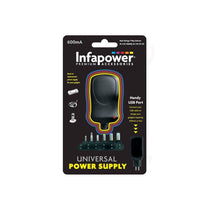 Infapower 600mA 7-Way AC/DC Universal Adaptor Black