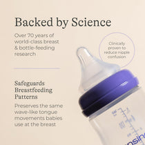 Lansinoh Feeding Bottle Starter Set Anti Colic Teat 160ml & 240ml Feeding Bottles 3 Naturalwave Silicone Teats Purple