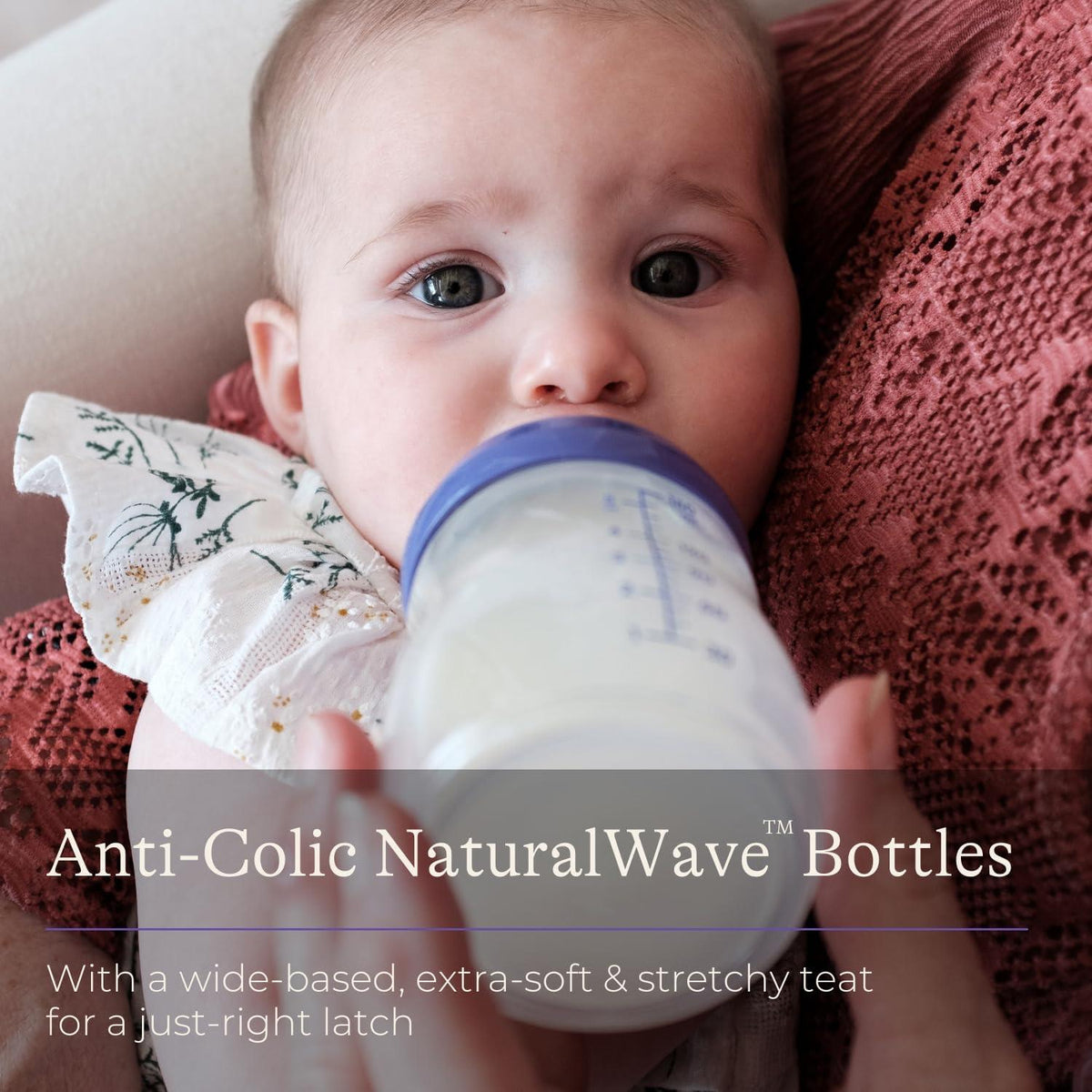 Lansinoh Feeding Bottle Starter Set Anti Colic Teat 160ml & 240ml Feeding Bottles 3 Naturalwave Silicone Teats Purple