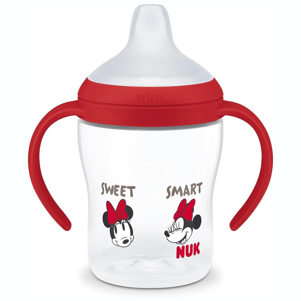 NUK Perfect Match Learner Bottle 150ml Leak Proof Sippy Cup Toddler Bottle Anti-Slip Handles 6+ Months Minnie Mouse