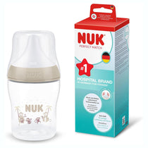 NUK Perfect Match Baby Bottle 150ml Anti Colic Feeding Bottle Temperature Control Indicator 0+ Months Monkey