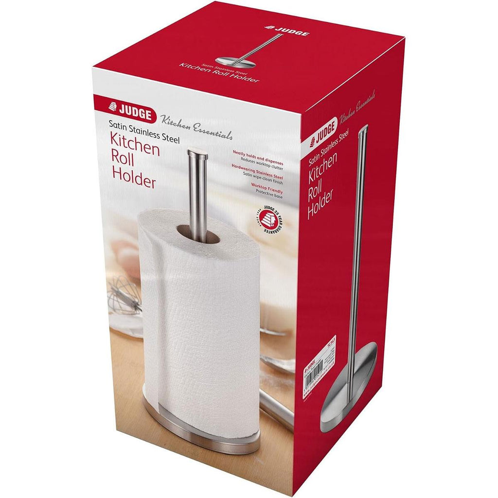 Judge Kitchen Towel Roll Holder Satin Finish Stainless Steel Silver