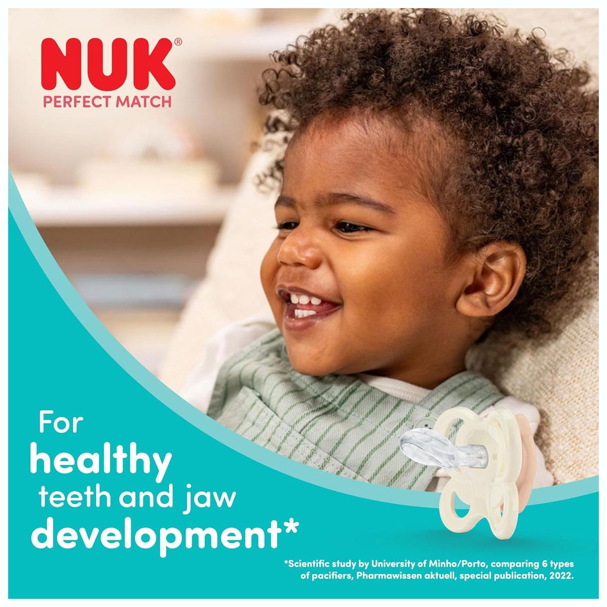 NUK Perfect Match Perfect Start Newborn Essentials Baby Bottles Set 4 x Anti-Colic Feeding Bottles (150ml, 260ml) 2 x Teats 1 x Air Dummy 1 x Bottle Brush 0-6 Months Neutral