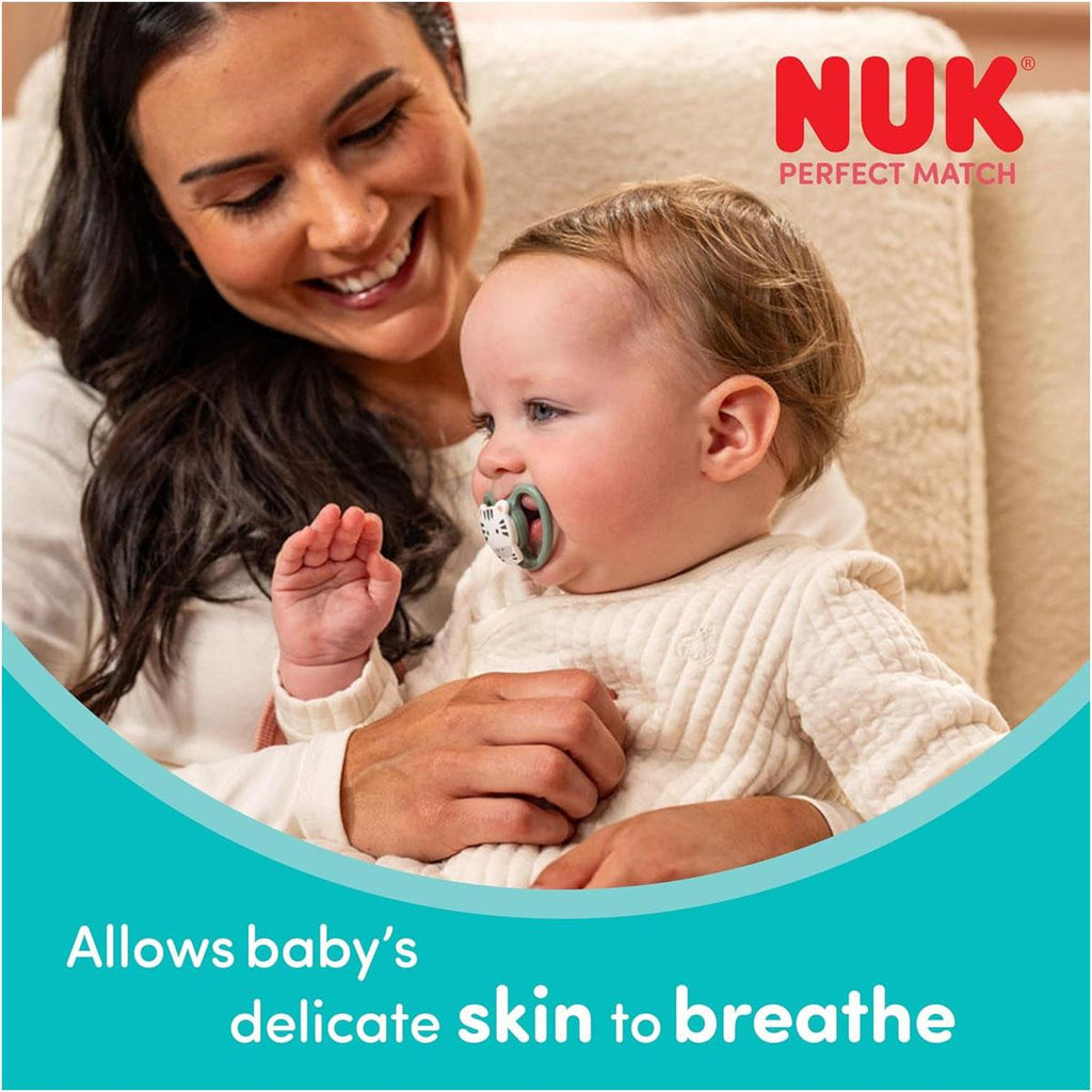 NUK Perfect Match Newborn Baby Bottles Dummy Set 3 x Anti-Colic Feeding Bottles (150ml, 260ml) 1 x Perfect Match Air Dummy 0-6 Months Disney Mickey Mouse