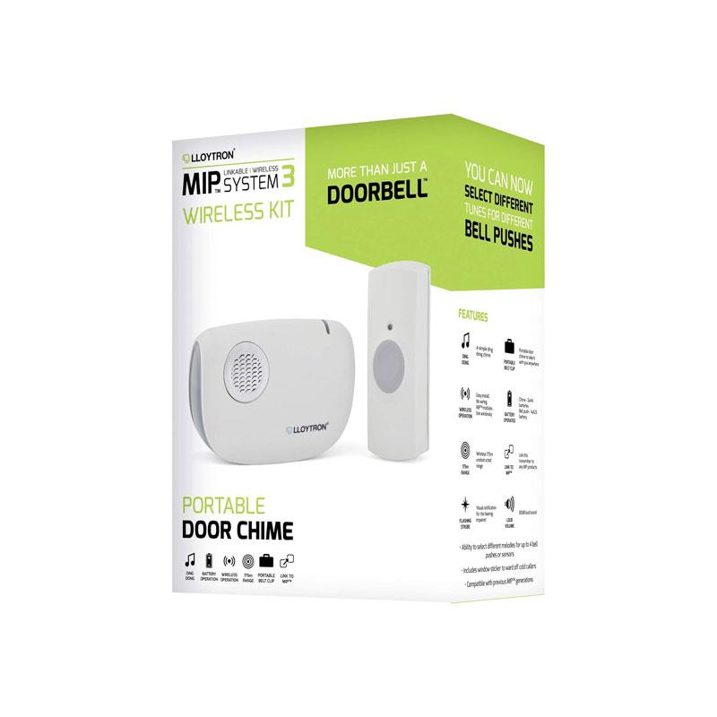 Lloytron Dingdong MIP3 Battery Operated Portable Door Chime Kit White