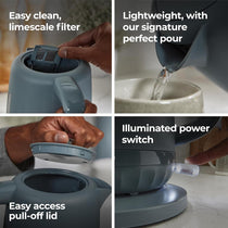Kenwood Ripple Electric Jug Kettle 1.5 Litre 3000W Cordless 360° Swivel Base Removable Filter Storm Blue