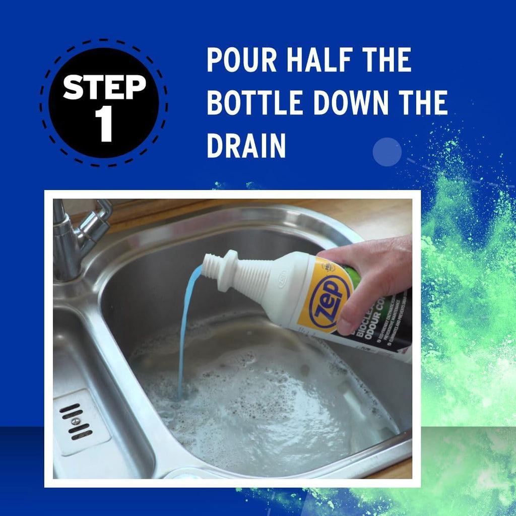 Zep Drain Bioclean And Odour Control Enzyme Drain Cleaner Sink Cleaner 1 Litre