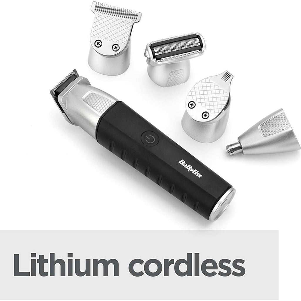 BaByliss Lithium Power 11-In-1 Multi-Trimmer Beard Trimmer Nose Hair Trimmer Cordless Grooming Kit Black/Grey