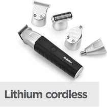 BaByliss Lithium Power 11-In-1 Multi-Trimmer Beard Trimmer Nose Hair Trimmer Cordless Grooming Kit Black/Grey