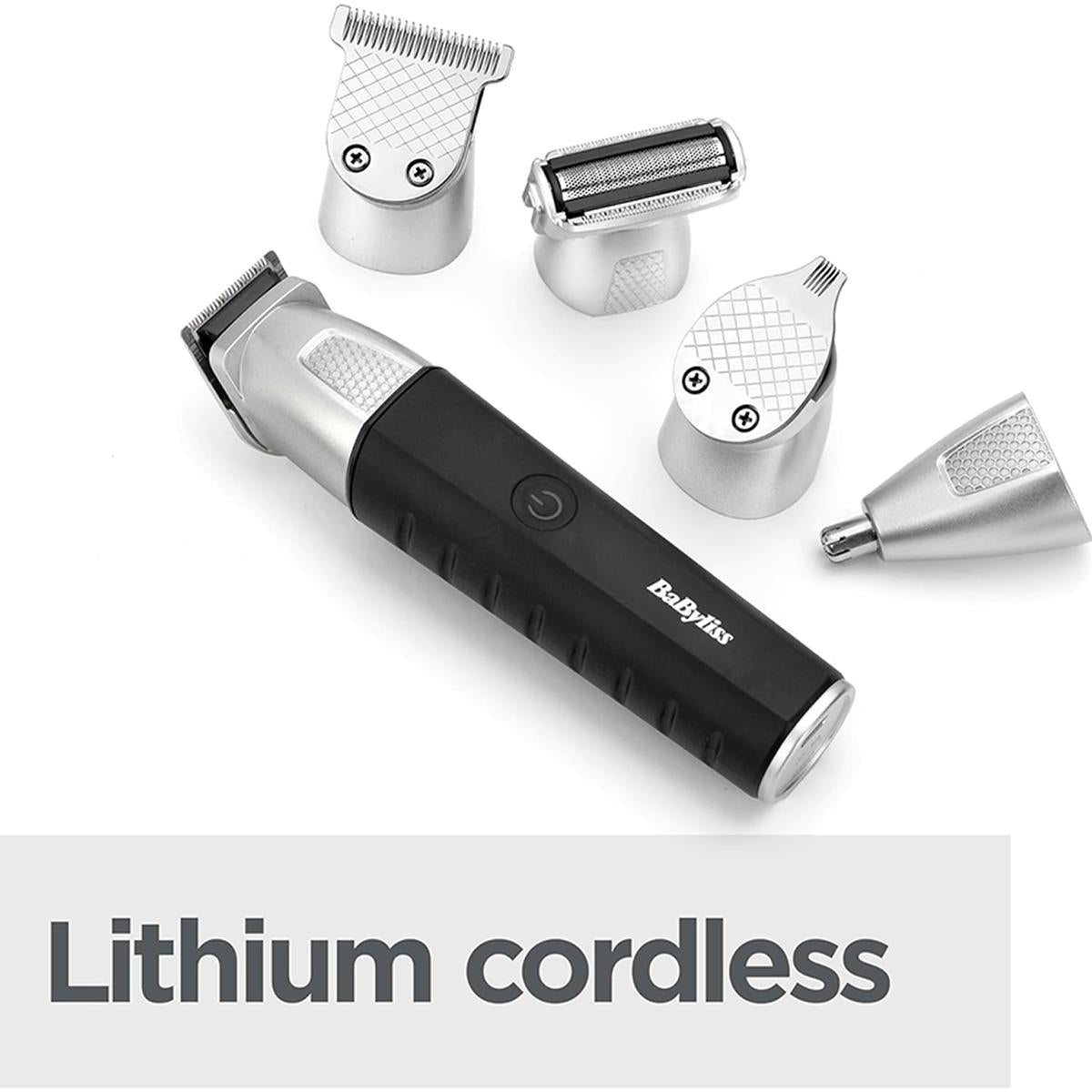 BaByliss Lithium Power 11-In-1 Multi-Trimmer Beard Trimmer Nose Hair Trimmer Cordless Grooming Kit Black/Grey