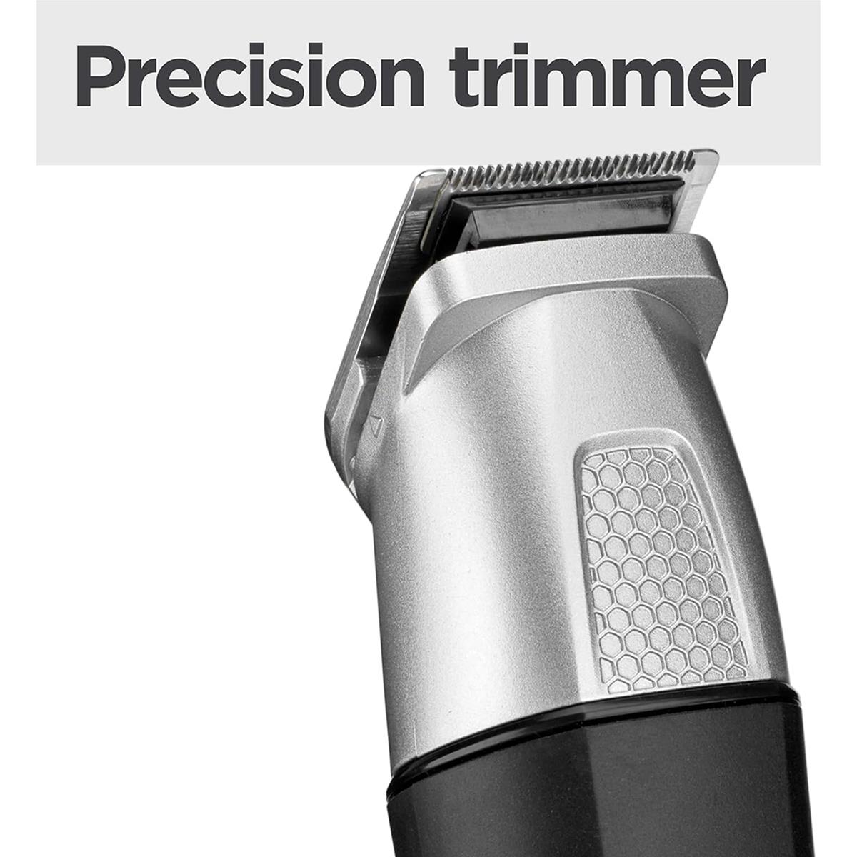 BaByliss Lithium Power 11-In-1 Multi-Trimmer Beard Trimmer Nose Hair Trimmer Cordless Grooming Kit Black/Grey