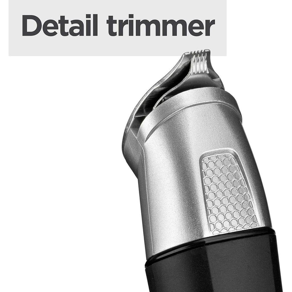 BaByliss Lithium Power 11-In-1 Multi-Trimmer Beard Trimmer Nose Hair Trimmer Cordless Grooming Kit Black/Grey