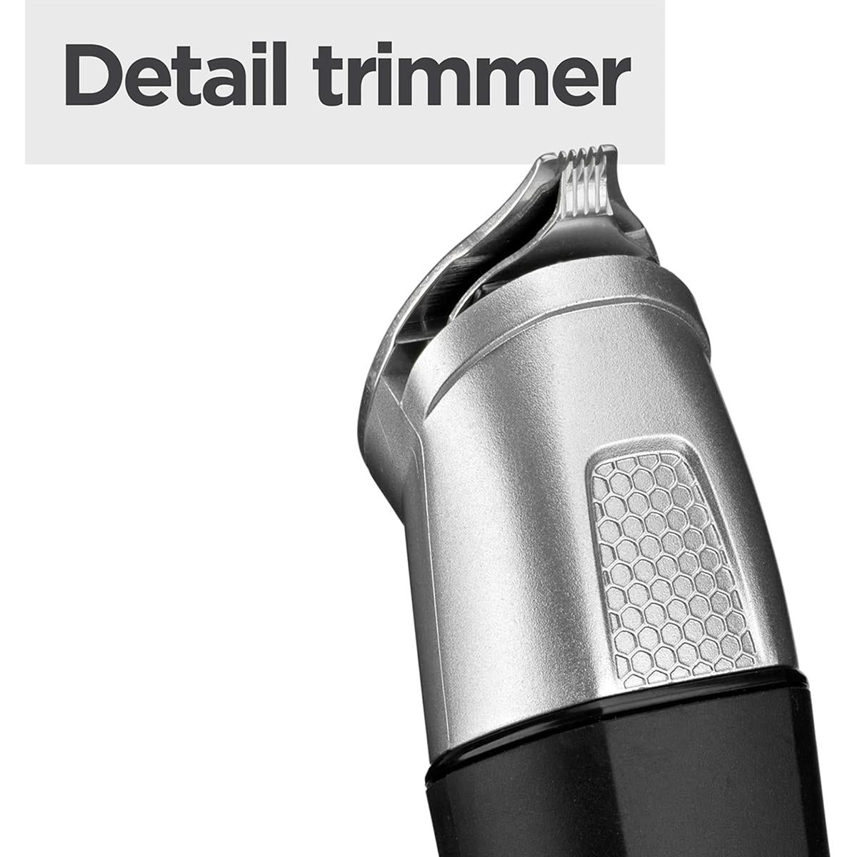 BaByliss Lithium Power 11-In-1 Multi-Trimmer Beard Trimmer Nose Hair Trimmer Cordless Grooming Kit Black/Grey