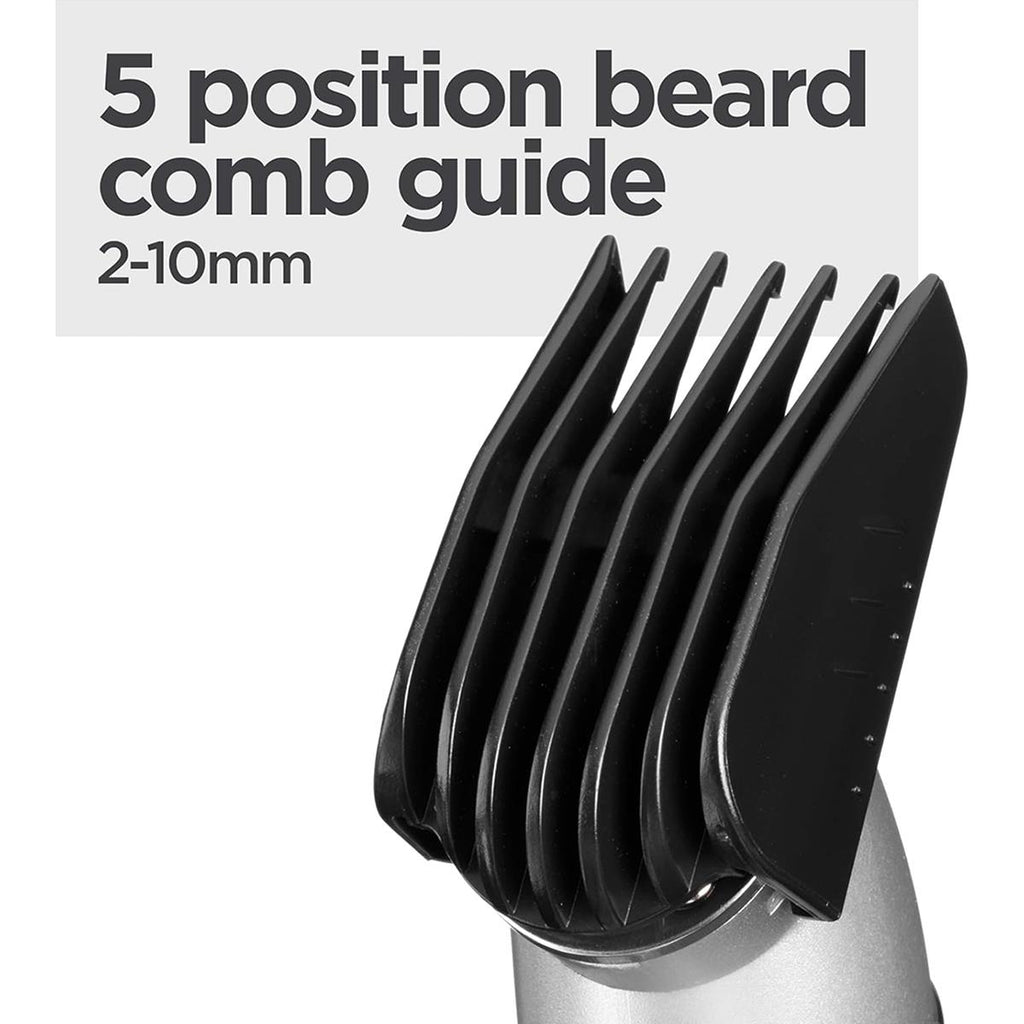 BaByliss Lithium Power 11-In-1 Multi-Trimmer Beard Trimmer Nose Hair Trimmer Cordless Grooming Kit Black/Grey