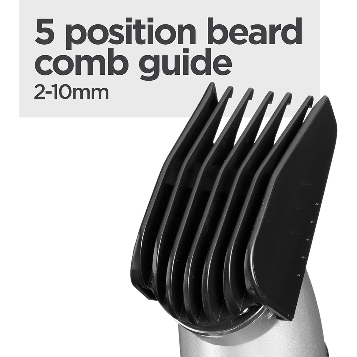BaByliss Lithium Power 11-In-1 Multi-Trimmer Beard Trimmer Nose Hair Trimmer Cordless Grooming Kit Black/Grey