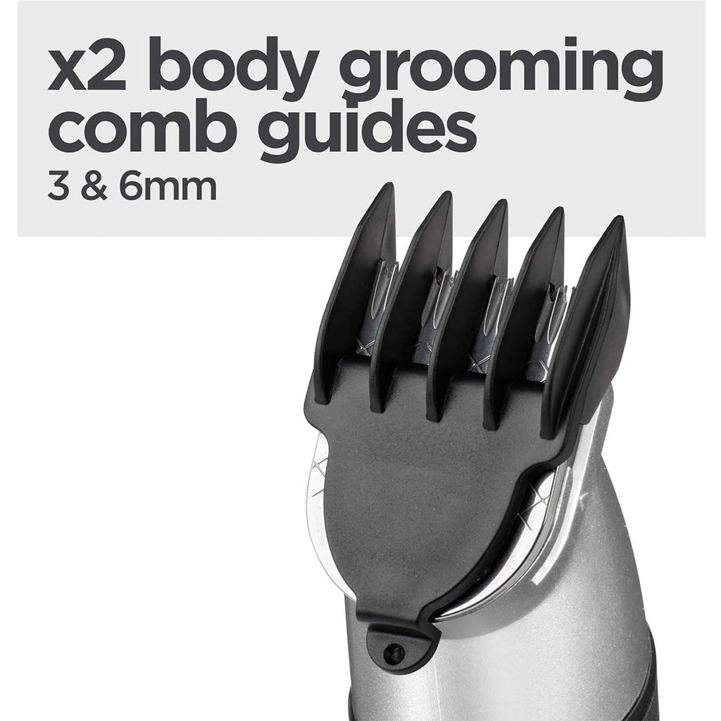 BaByliss Lithium Power 11-In-1 Multi-Trimmer Beard Trimmer Nose Hair Trimmer Cordless Grooming Kit Black/Grey