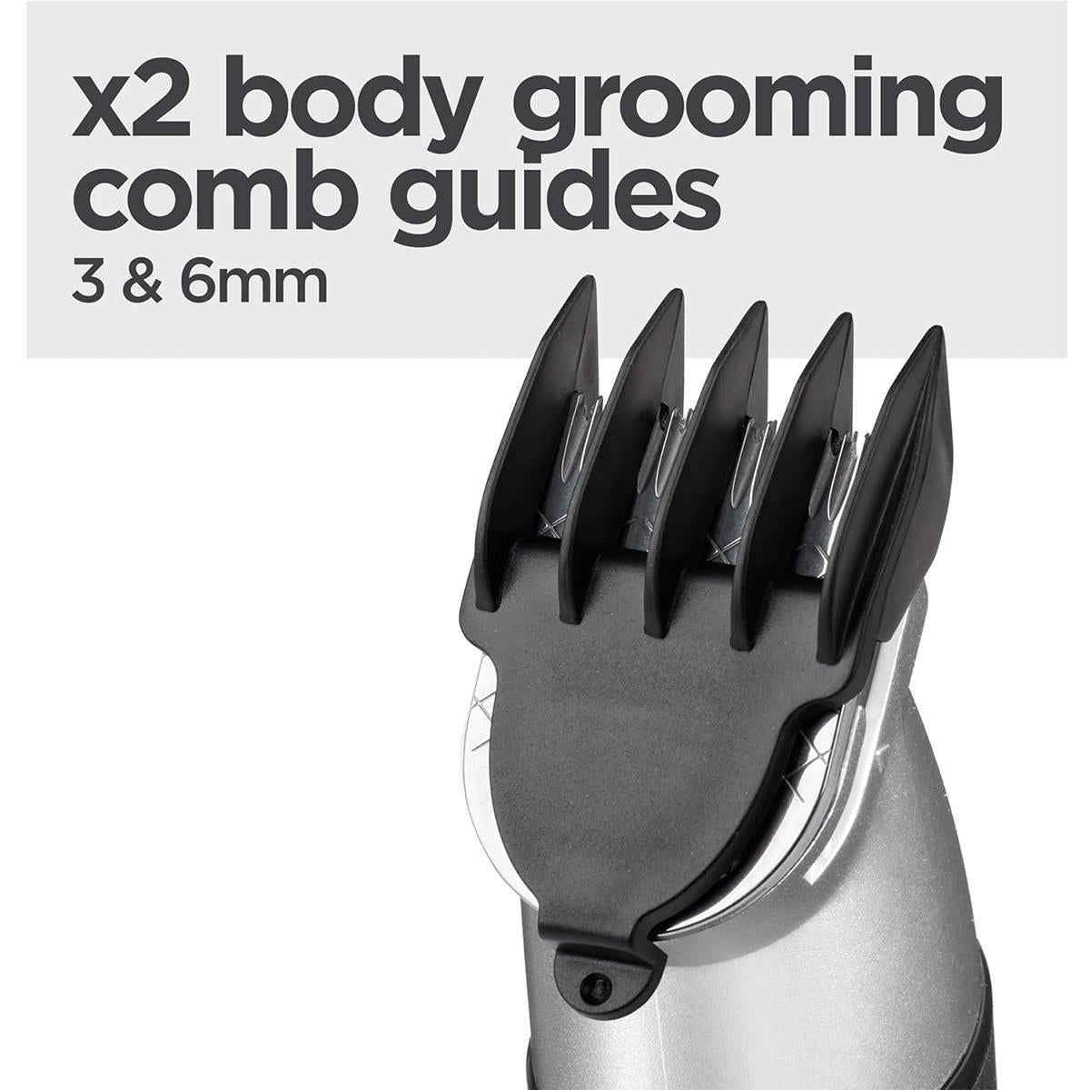BaByliss Lithium Power 11-In-1 Multi-Trimmer Beard Trimmer Nose Hair Trimmer Cordless Grooming Kit Black/Grey