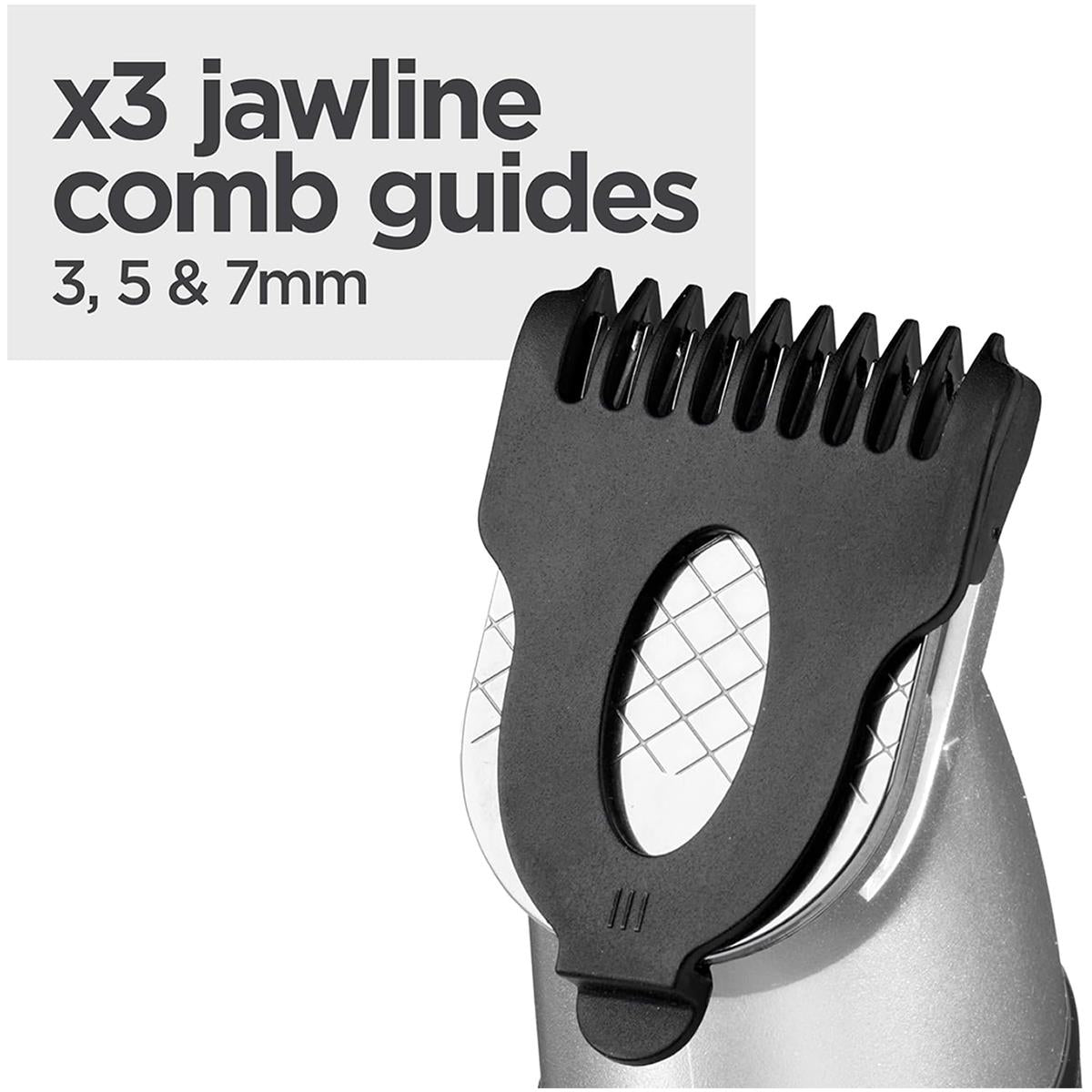 BaByliss Lithium Power 11-In-1 Multi-Trimmer Beard Trimmer Nose Hair Trimmer Cordless Grooming Kit Black/Grey