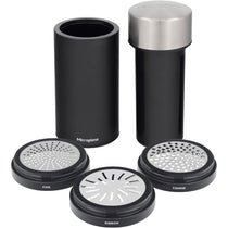 Microplane Universal Mill Stainless Steel Grater With Lid Black