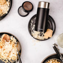 Microplane Universal Mill Stainless Steel Grater With Lid Black