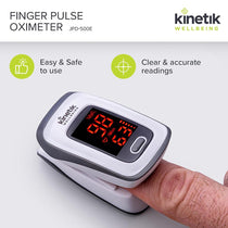 Kinetik Wellbeing Finger Pulse Oximeter Heart Rate Monitor Blood Oxygen Saturation Monitor Accurate Sats Pulse Heart-Rate White