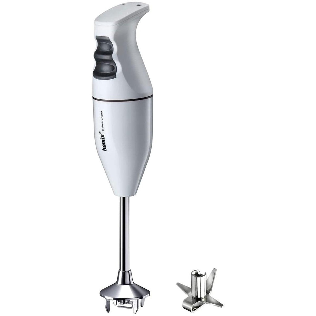 Bamix Classic Hand Held Stick Blender Food Processsor Multi-Purpose Stainless Steel Blades 2 Speeds 140W White