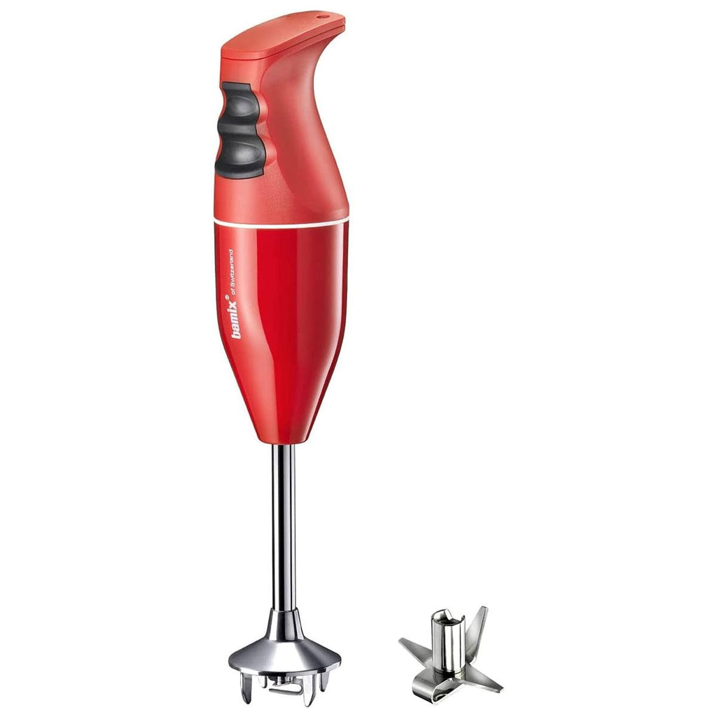 Bamix Classic Hand Held Stick Blender Food Processsor Multi-Purpose Stainless Steel Blades 2 Speeds 140W Red