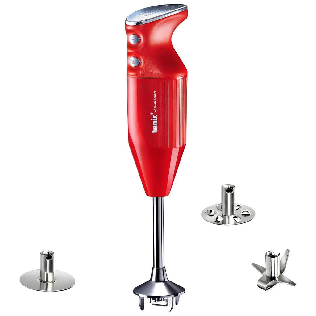 Bamix Prime Hand Held Stick Blender Food Processsor Multi-Purpose Stainless Steel Blades 2 Speeds 250W Red