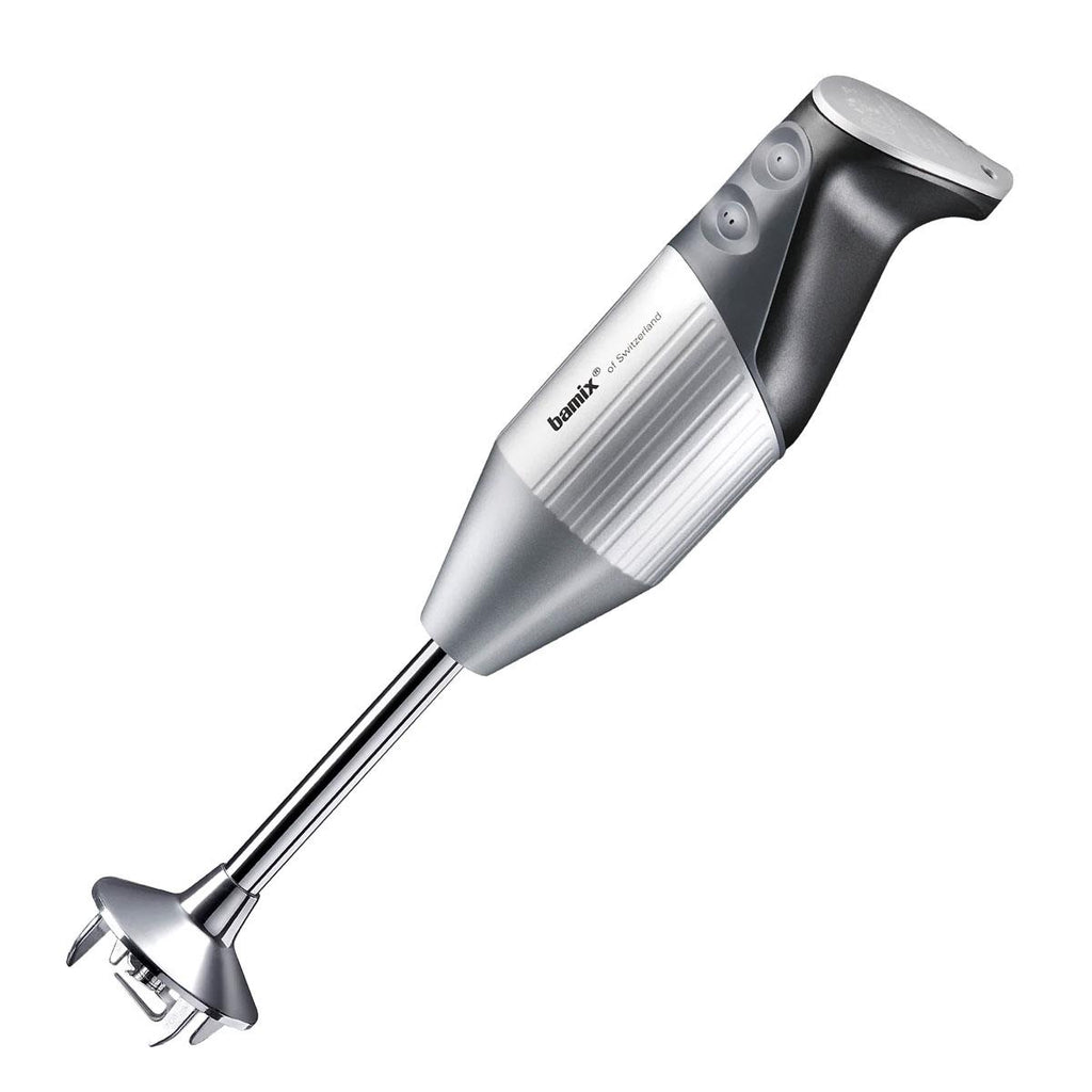 Bamix SwissLine Hand Held Stick Blender Food Processsor Multi-Purpose 2 Speeds 3 Stainless Steel Blades Processor 1000ml Jug With Lid And Stand 200W Silver
