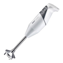 Bamix Superbox Hand Held Stick Blender Food Processsor Multi-Purpose 2 Speeds 5 Stainless Steel Blades Processor Powder Disc 1000ml Jug With Lid SliceSy And Stand 200W White