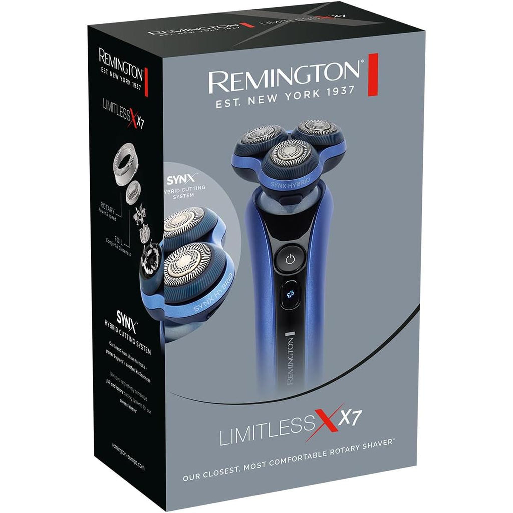 Remington Limitless X5 Men's Rotary Shaver With SYNX Hybrid Cutting System Wet And Dry USB Rechargeable Navy