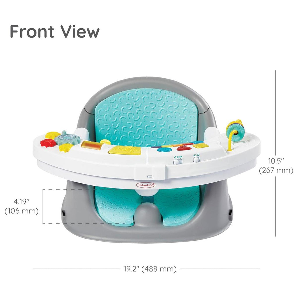 Infantino Music And Lights 3 in 1 Discovery Seat And Booster Baby Chair with Snack Tray and Activity Toys Multicolour