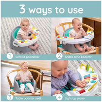 Infantino Music And Lights 3 in 1 Discovery Seat And Booster Baby Chair with Snack Tray and Activity Toys Multicolour