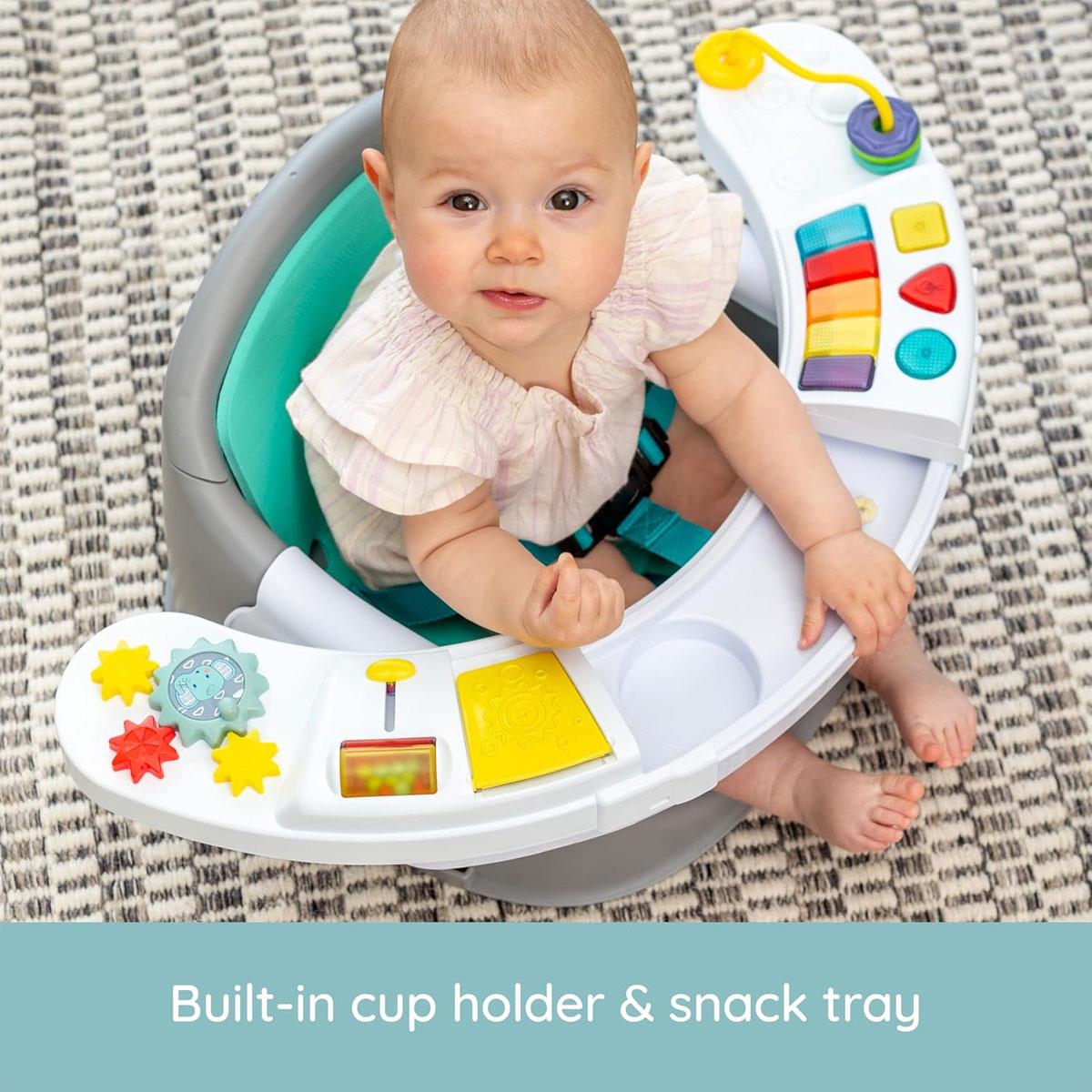 Infantino Music And Lights 3 in 1 Discovery Seat And Booster Baby Chair with Snack Tray and Activity Toys Multicolour