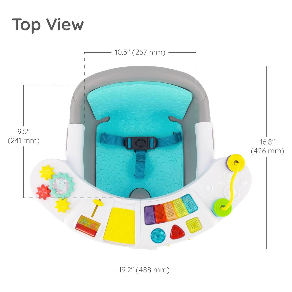 Infantino Music And Lights 3 in 1 Discovery Seat And Booster Baby Chair with Snack Tray and Activity Toys Multicolour