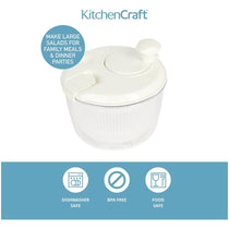 KitchenCraft Mini Salad Spinner And Dresser Plastic Small 19cm White