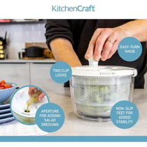 KitchenCraft Mini Salad Spinner And Dresser Plastic Small 19cm White