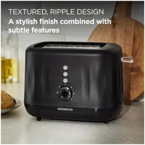 Kenwood Ripple 2 Slice Toaster With 7 Browning Settings Reheat Defrost Cancel Functions Pull Crumb Tray 850W Midnight Black