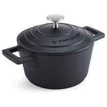 MasterClass 16cm Casserole Dish With Lid Cast Aluminium 1.4 Litre Black