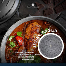 MasterClass 16cm Casserole Dish With Lid Cast Aluminium 1.4 Litre Black