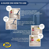 Zep Floor Polish High Gloss Vinyl Hard Floor Shine Anti Slip Finish 1 Litre