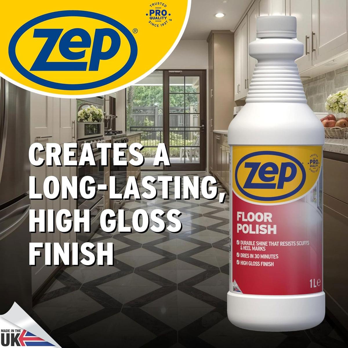 Zep Floor Polish High Gloss Vinyl Hard Floor Shine Anti Slip Finish 1 Litre